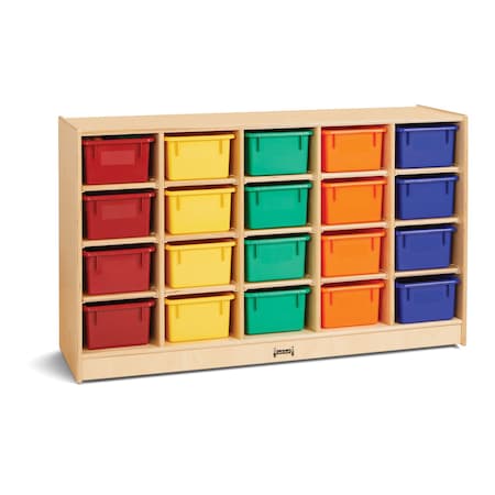 Jonti-Craft 20 Cubbie-Tray Mobile Storage, with Colored Trays 0421JC